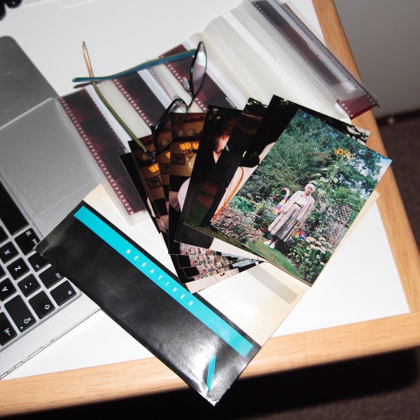 Selection of enprints or small photo prints and strips of film negatives
